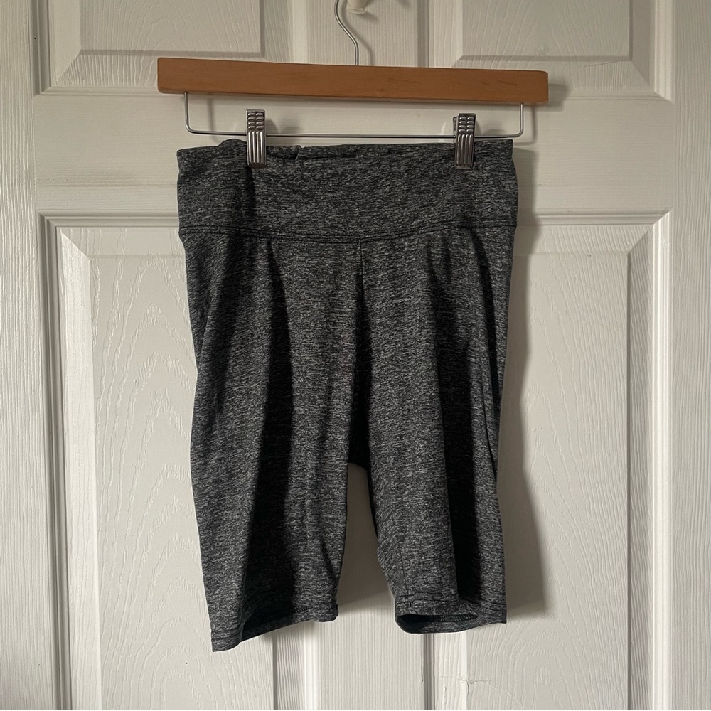 High-Rise Heather Gray Bike Shorts